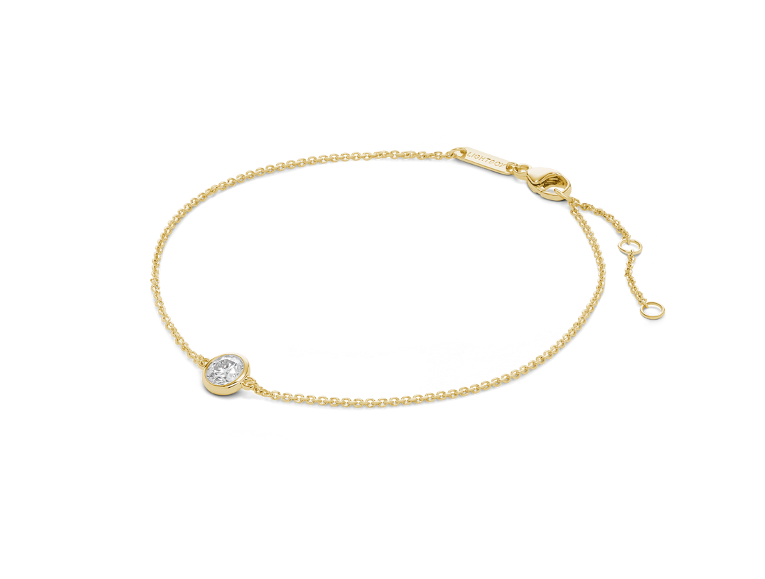 Bracelet avec diamants de laboratoire ¼ ct. taille brillant rond | Blanc