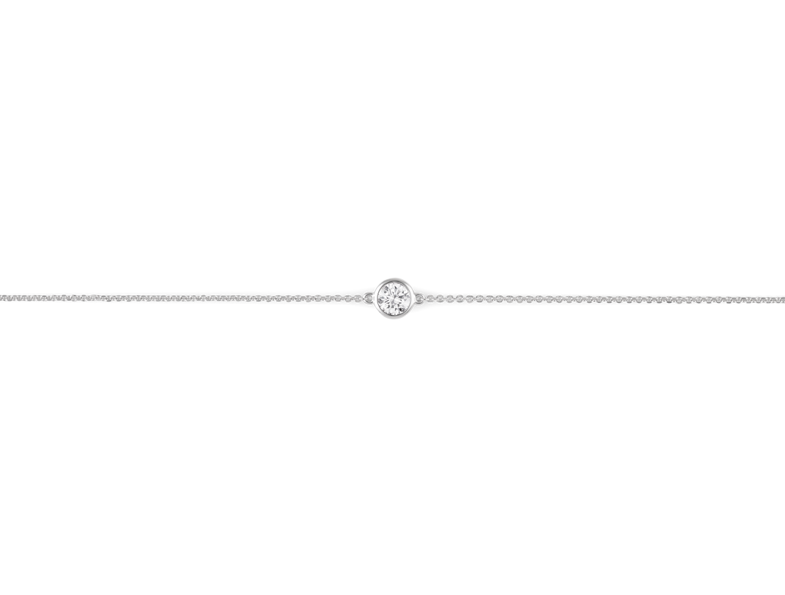 Bracelet avec diamants de laboratoire ¼ ct. taille brillant rond | Blanc