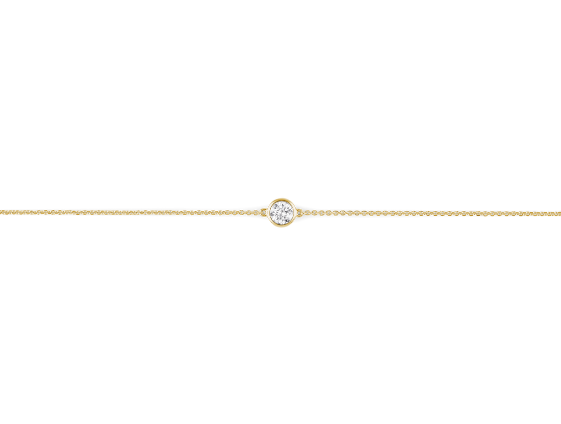 Lab-Grown Diamond ¼ct. Round Brilliant Bezel Bracelet | White