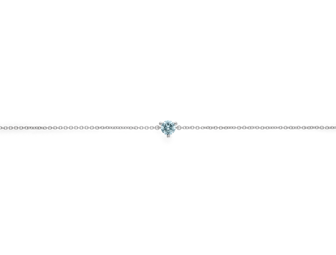 Bracelet en diamants synthétiques de 1/4 ct. Mini rond brillant | Bleu