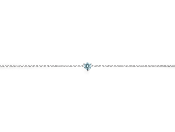 Bracelet en diamants synthétiques de 1/4 ct. Mini rond brillant | Bleu