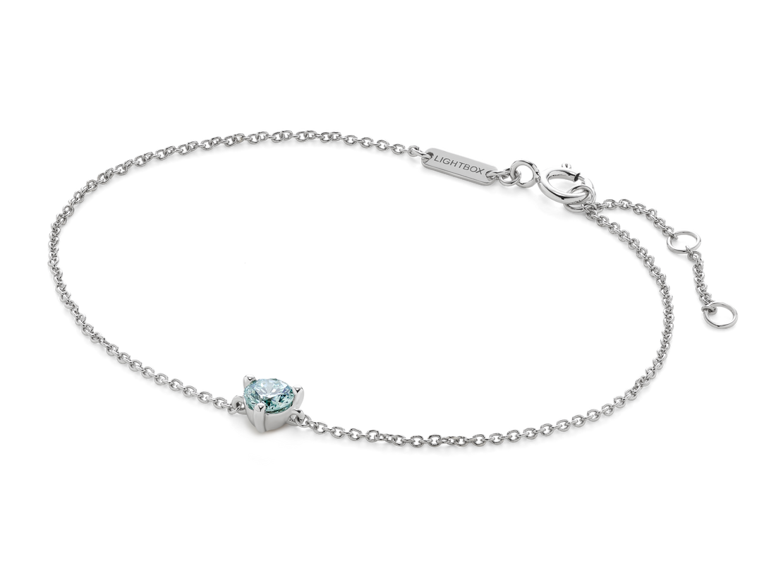 Bracelet en diamants synthétiques de 1/4 ct. Mini rond brillant | Bleu