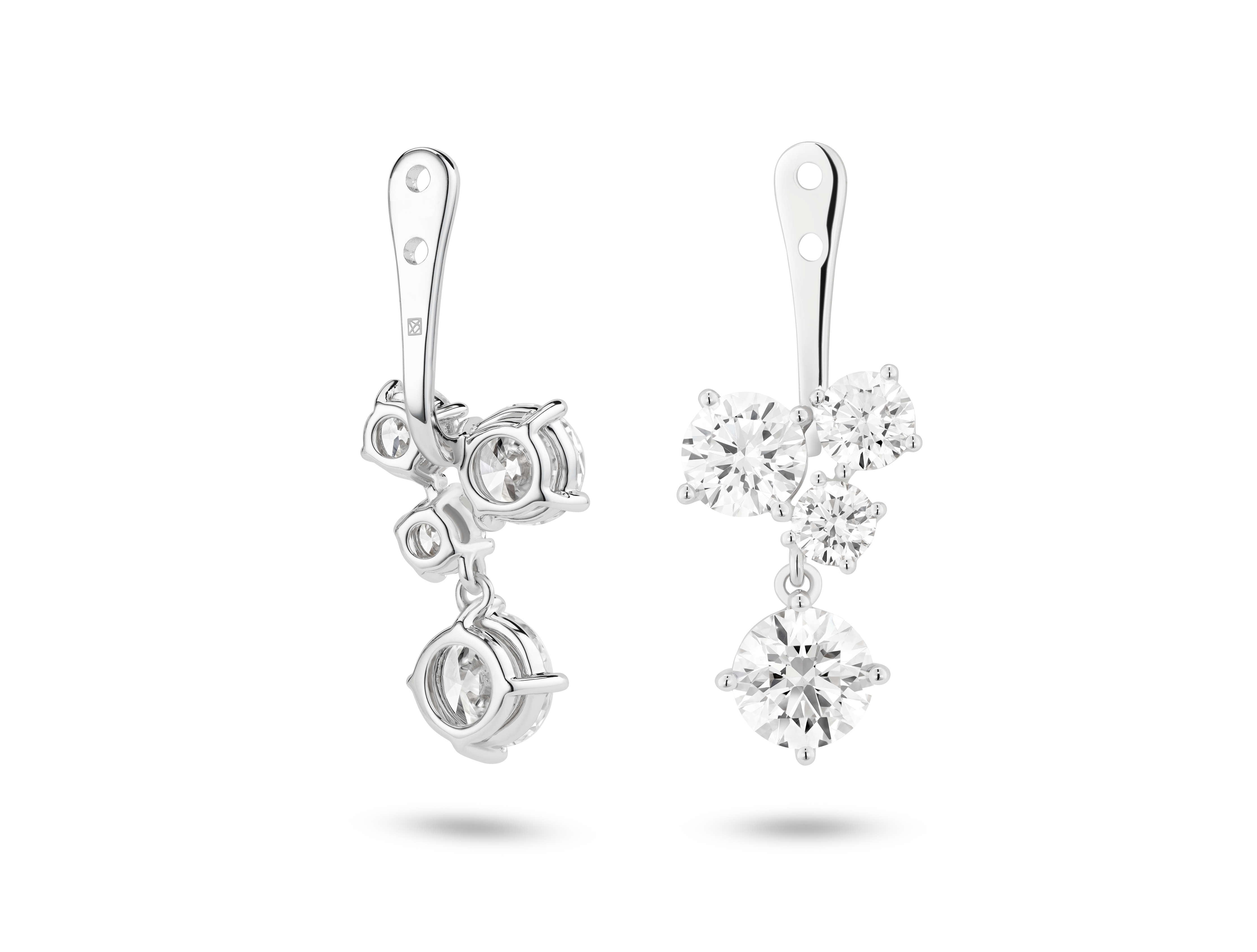 Boucles d'oreilles à grappes de diamants de laboratoire de 3³⁄₁₀ ct. tw. à taille ronde brillante | Blanc