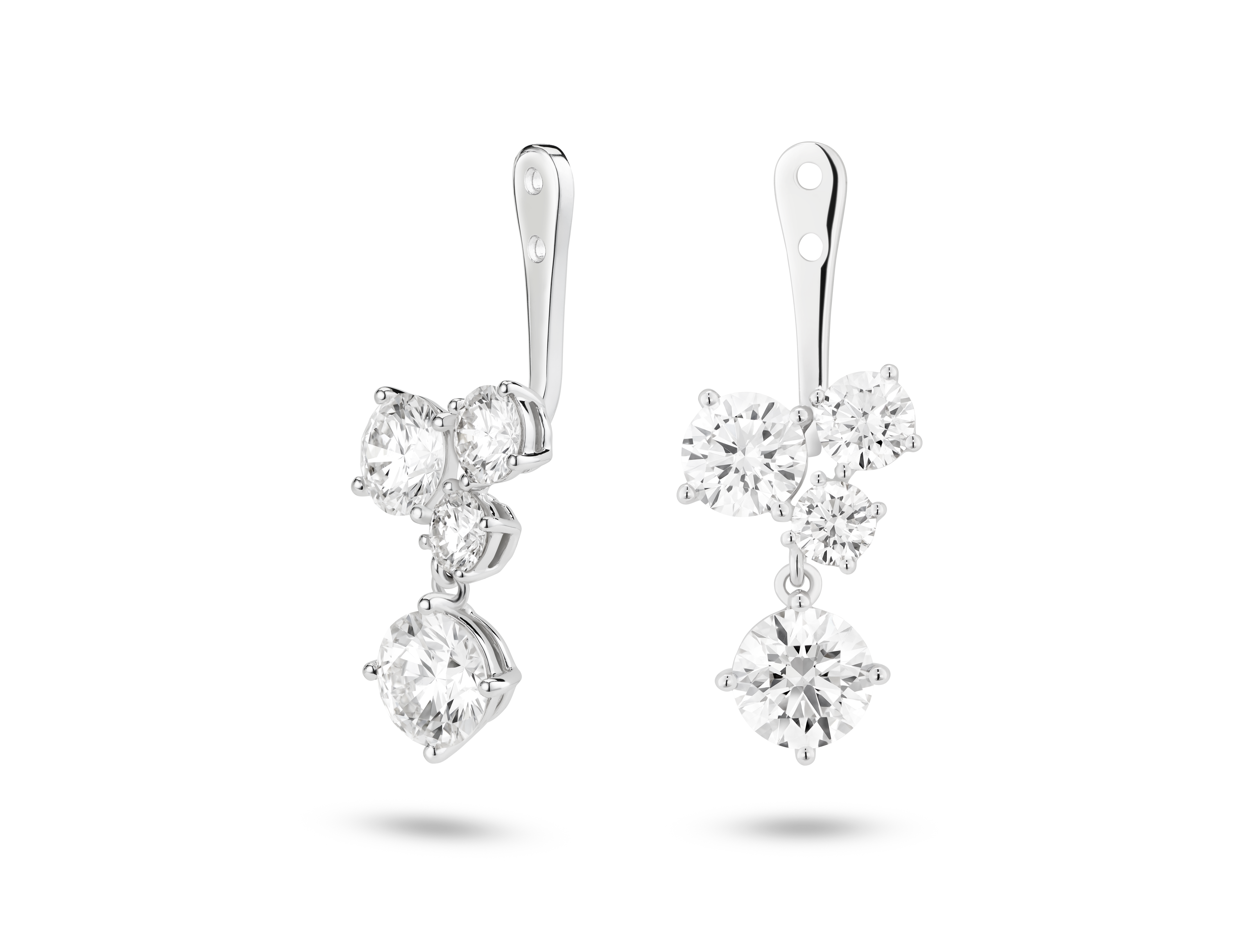 Boucles d'oreilles à grappes de diamants de laboratoire de 3³⁄₁₀ ct. tw. à taille ronde brillante | Blanc