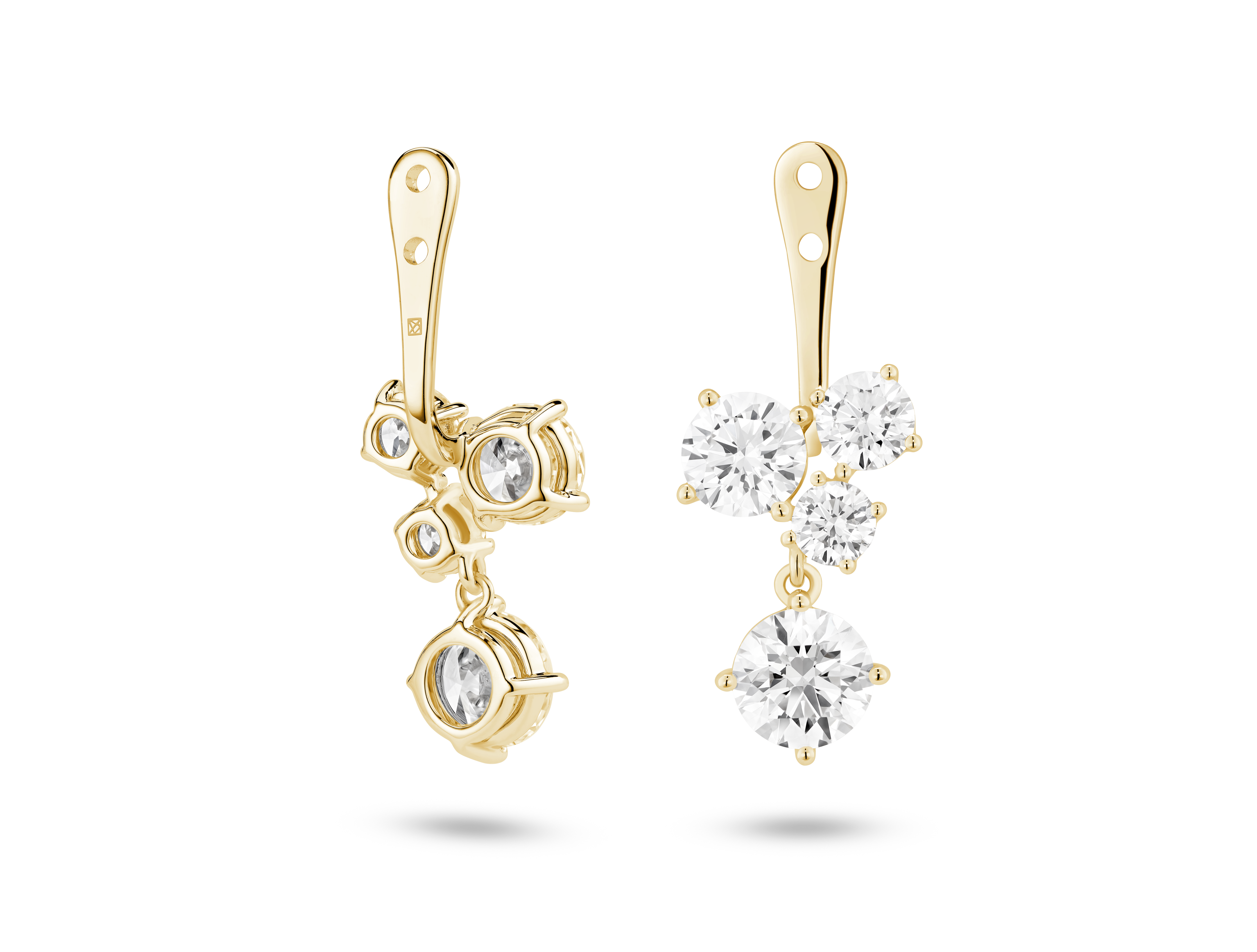 Boucles d'oreilles à grappes de diamants de laboratoire de 3³⁄₁₀ ct. tw. à taille ronde brillante | Blanc