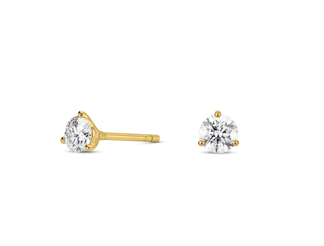 Lab-Grown Diamond ½ct. tw. Ronde briljant solitaire oorbellen | Wit