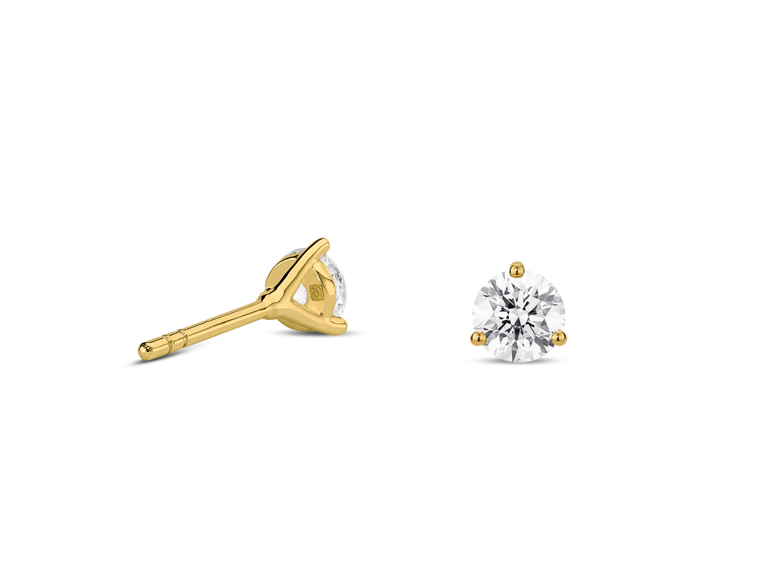 Lab-Grown Diamond ½ct. tw. Ronde briljant solitaire oorbellen | Wit