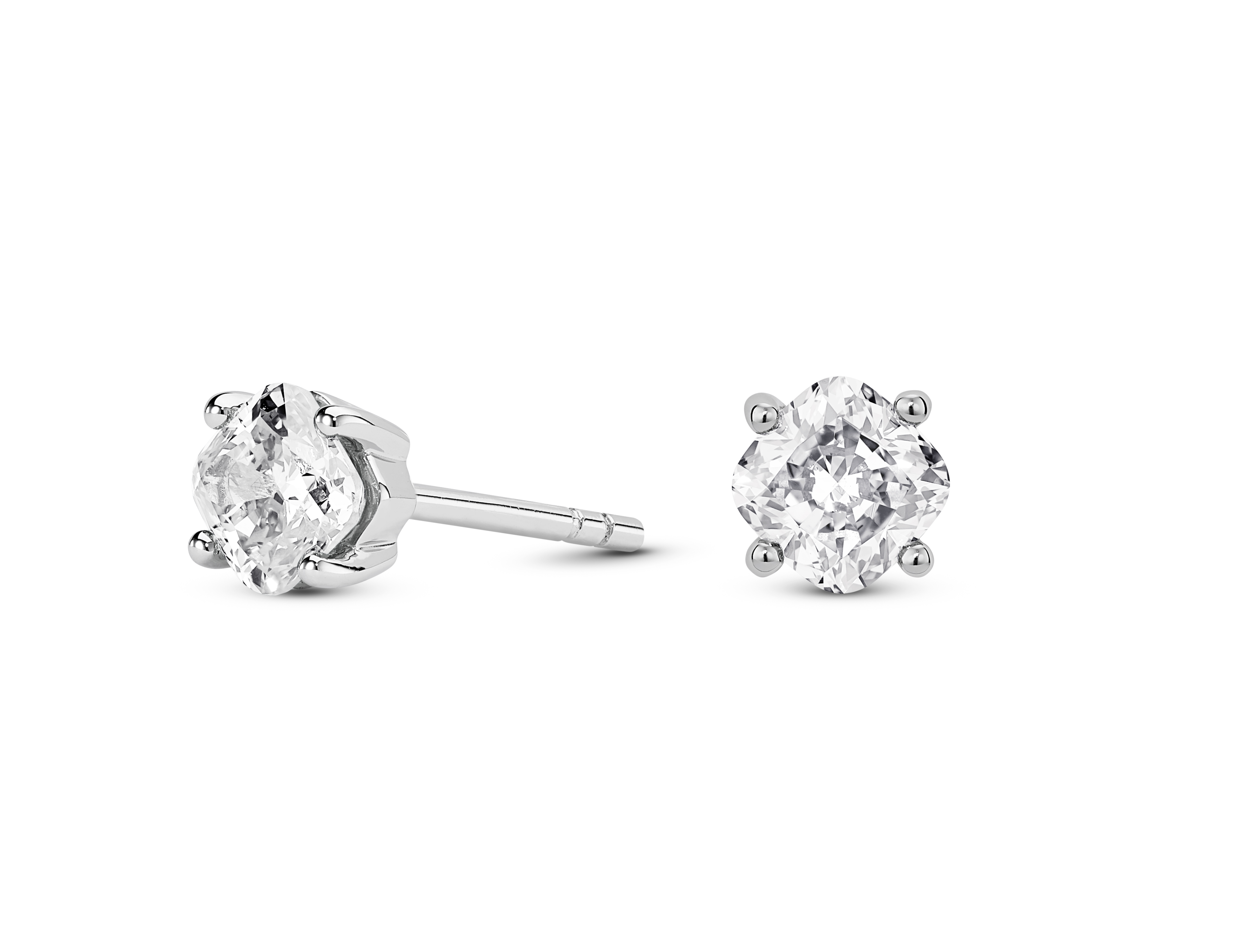 Lab-Grown Diamond 1ct. tw. Cushion Cut 14k Gold Studs | White