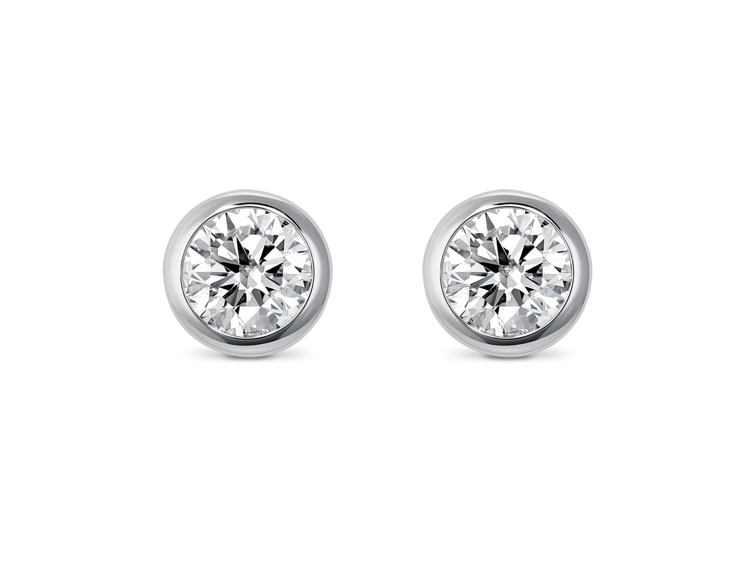 Basics Lab-Grown Diamond ½ct. tw. Ronde briljant bezel studs | Wit