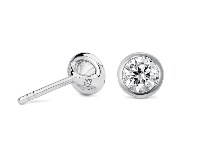 Clous d'oreilles Basics en diamants de laboratoire ½ ct. tw. taille brillant rond | Blanc