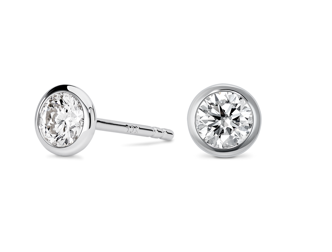 Clous d'oreilles Basics en diamants de laboratoire ½ ct. tw. taille brillant rond | Blanc