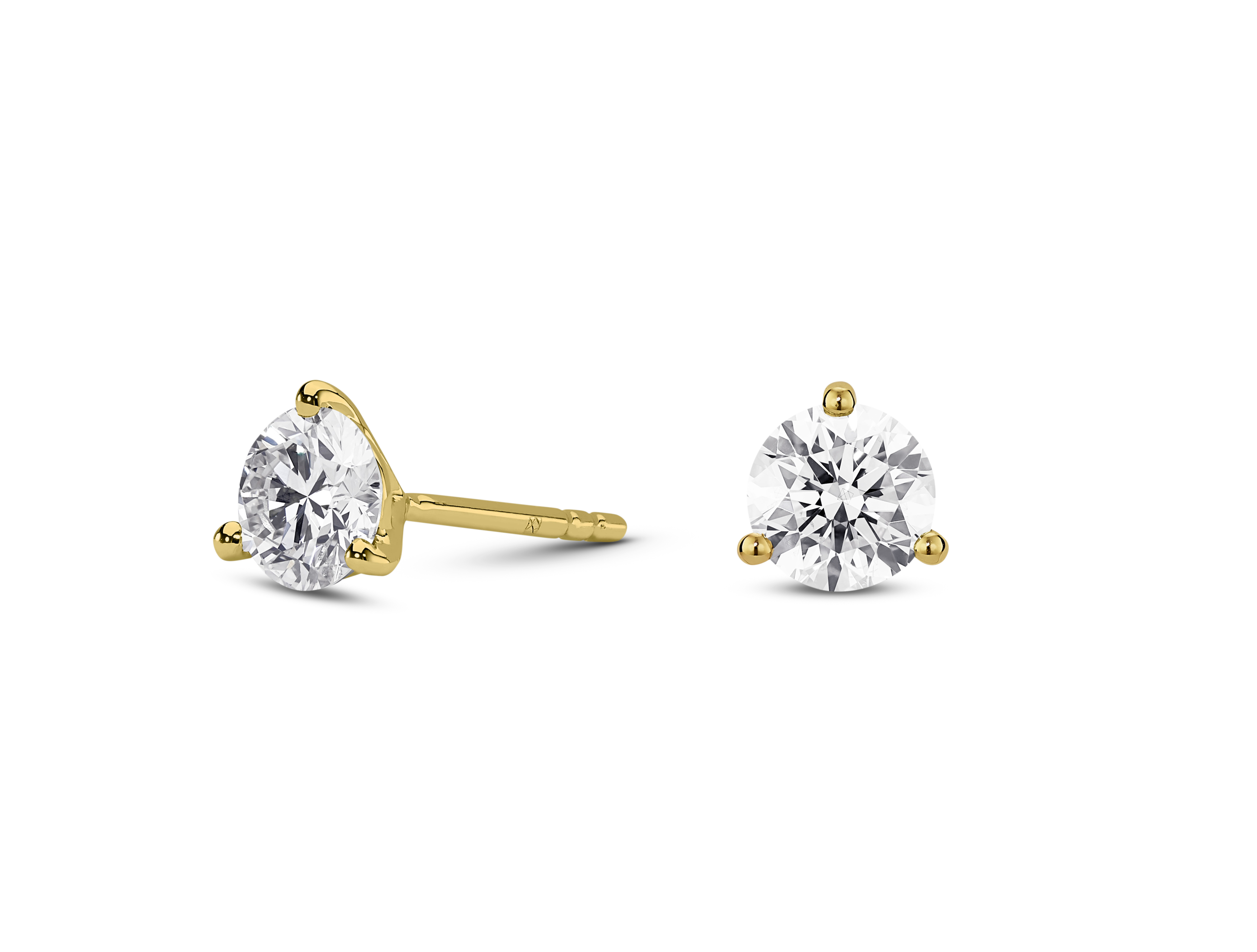 Lab-Grown Diamond 2ct. tw. Ronde briljant oorbellen en hanger geelgouden set | Wit