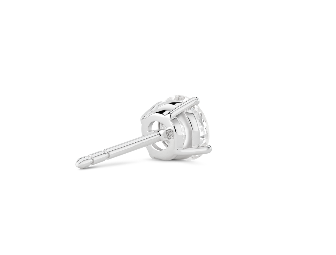 Fijnste Lab-Grown Diamant 1ct. Ronde Briljante Solitaire Enkele Stud | Wit