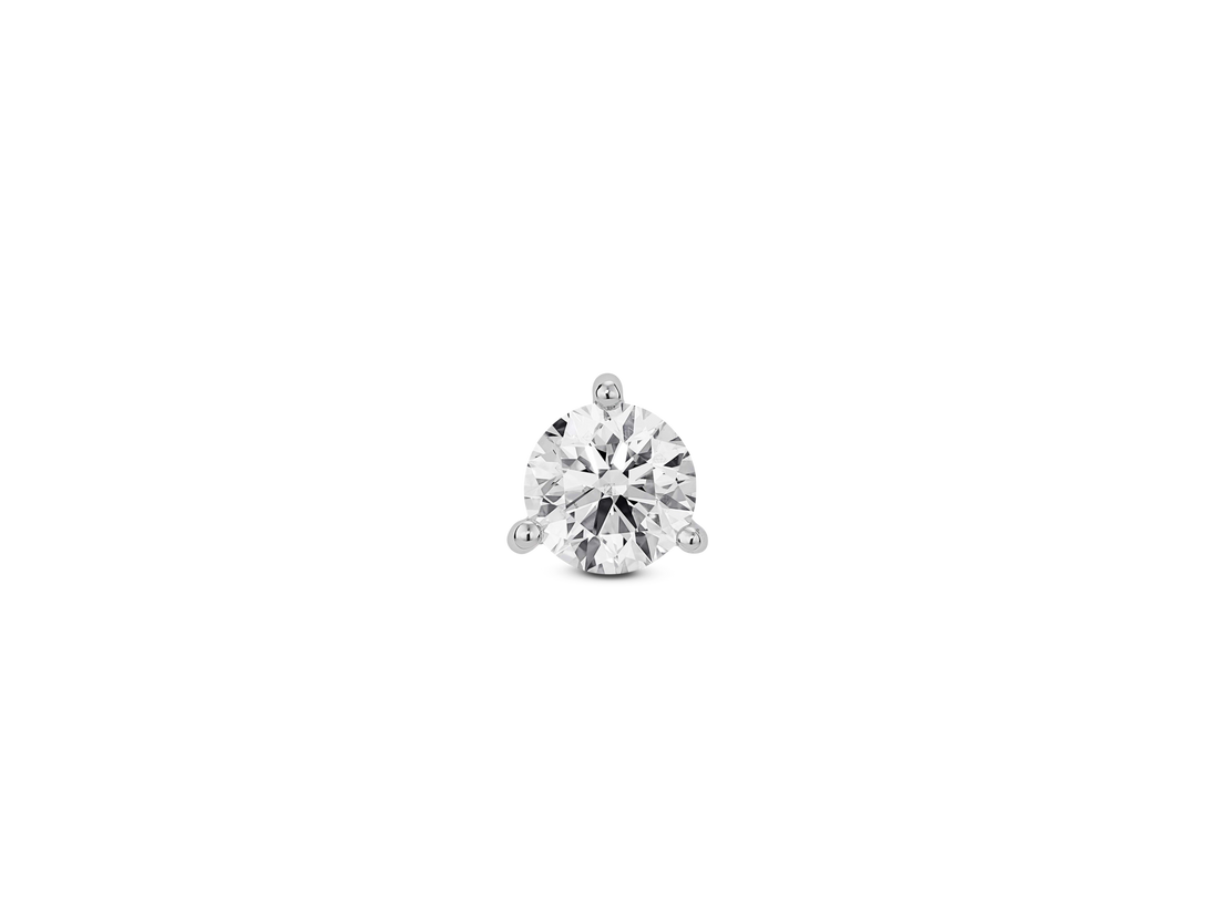 Lab-Grown Diamond ¾ct. Ronde Briljant Solitaire 14k Gouden Stud | Wit