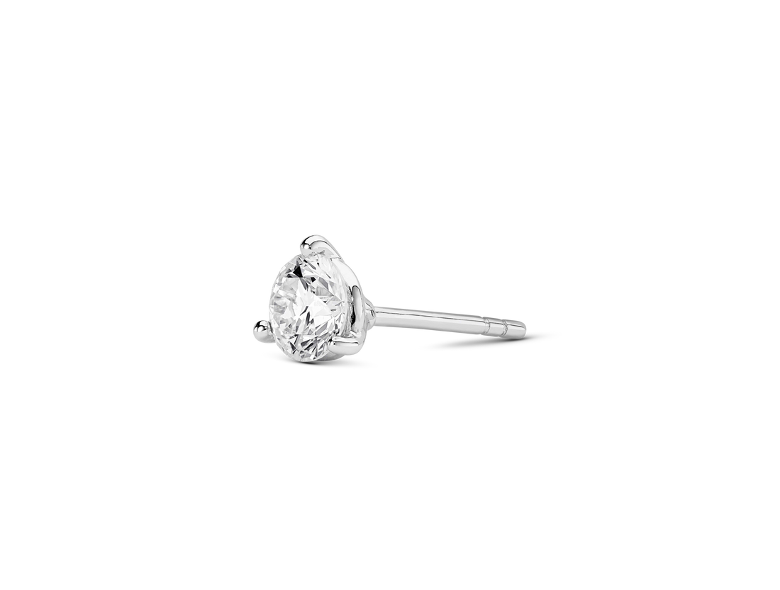 Lab-Grown Diamond ¾ct. Ronde Briljant Solitaire 14k Gouden Stud | Wit