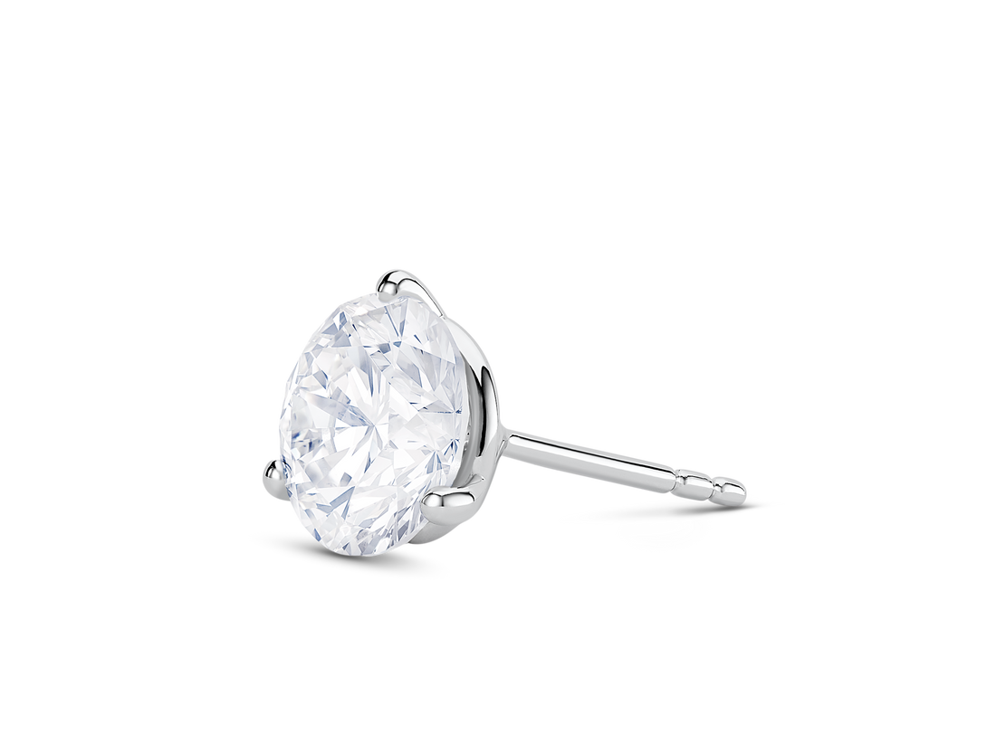 Lab-Grown Diamond 2ct. Round Brilliant Solitaire Stud | White