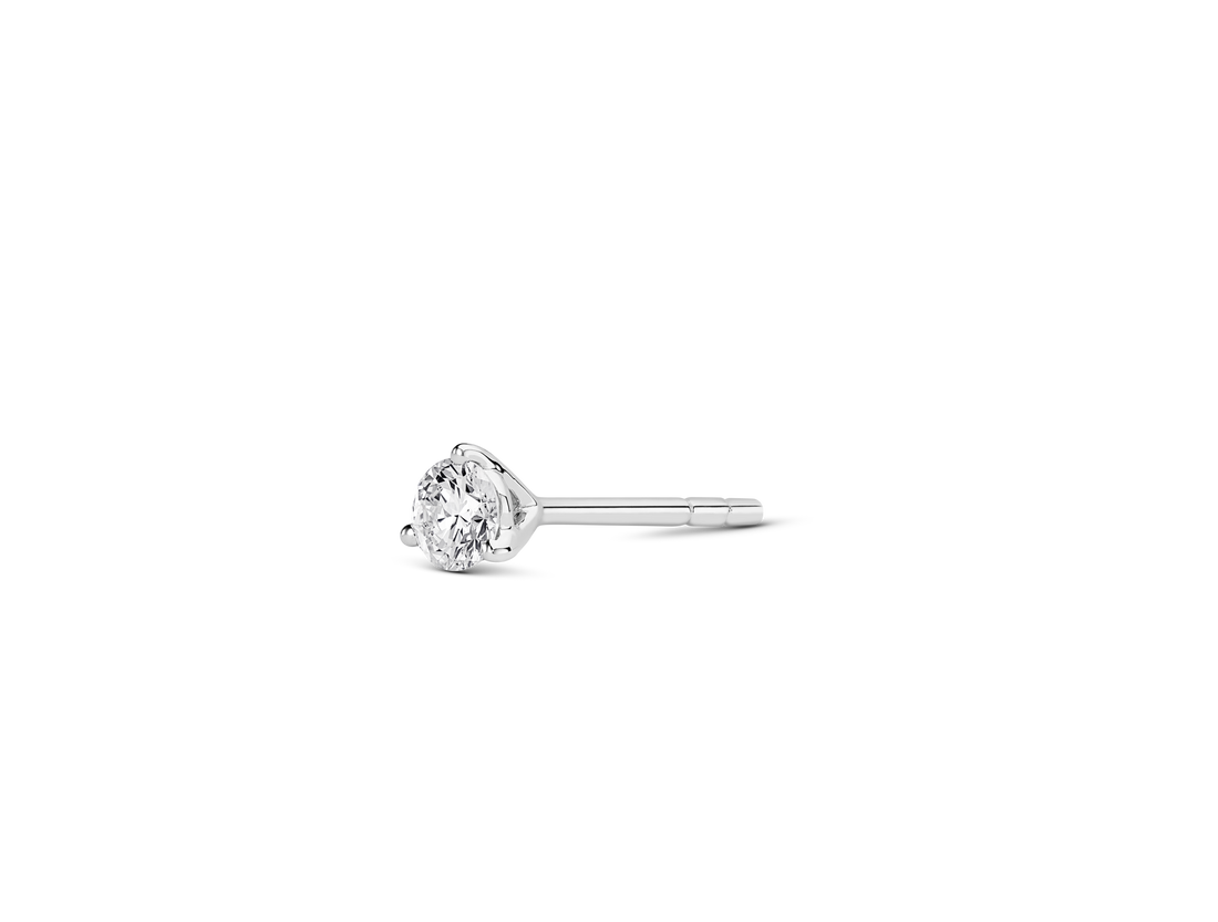 Lab-Grown Diamond ⅛ct. Mini Ronde Briljante Solitaire Stud | Wit