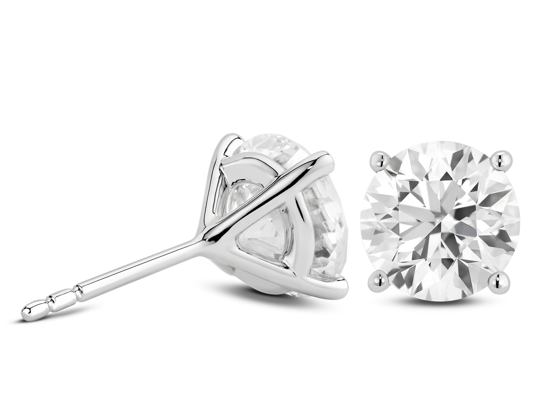 Finest Lab-Grown Diamond 4ct. tw. Round Brilliant Solitaire Studs | White