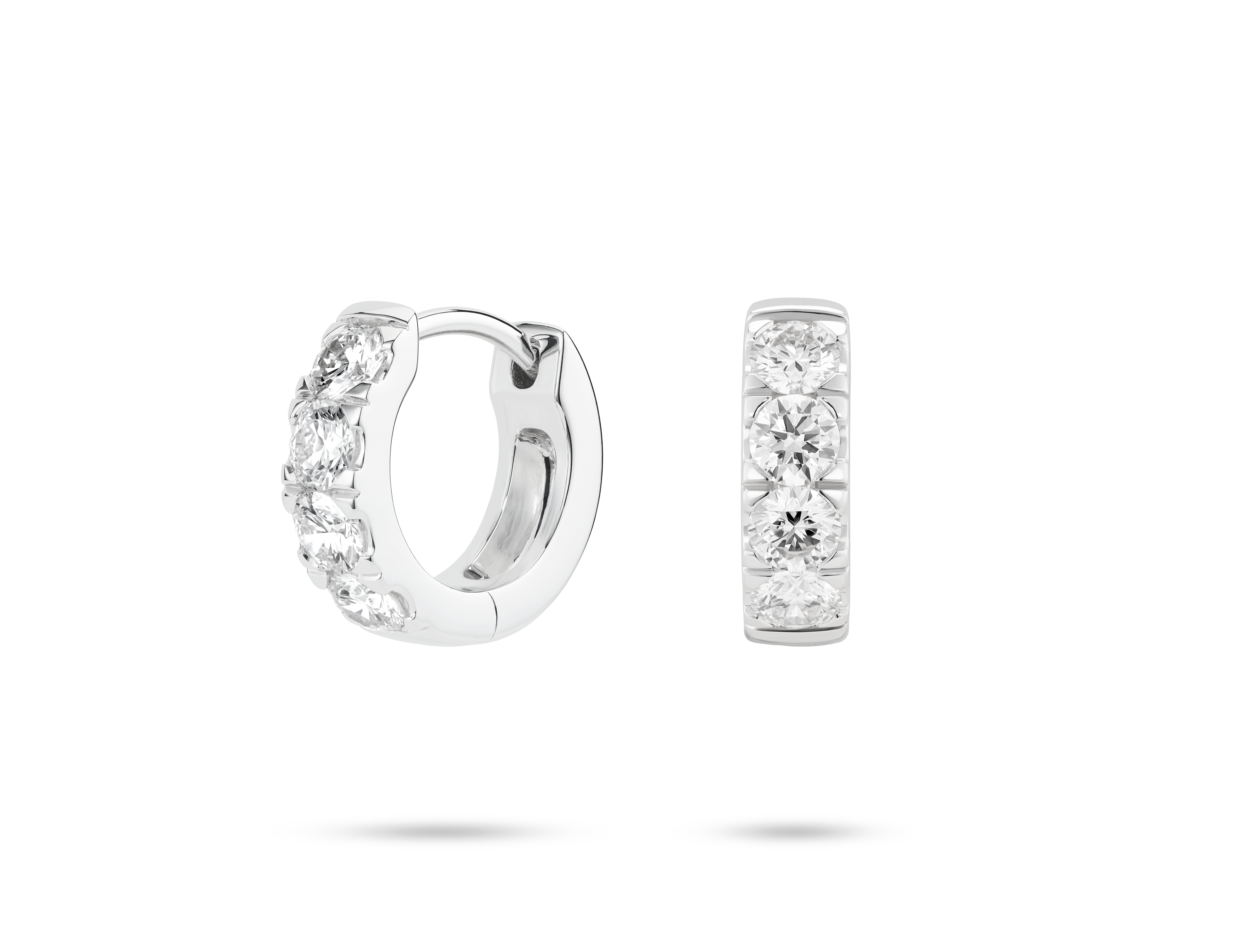 Créoles pavées en diamants de laboratoire de ⅘ ct. tw. à taille ronde | Blanc