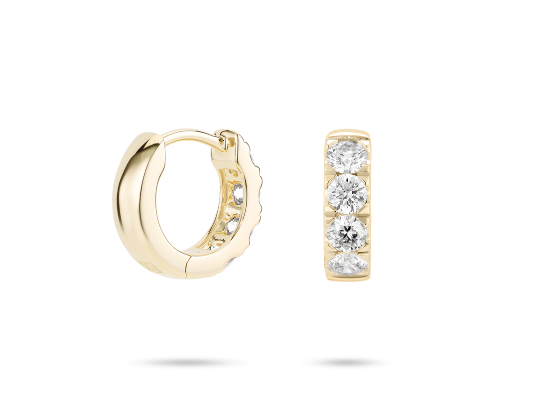 Lab-Grown Diamond ⅘ct. tw. Ronde Briljante Pavé Huggie Hoops | Wit