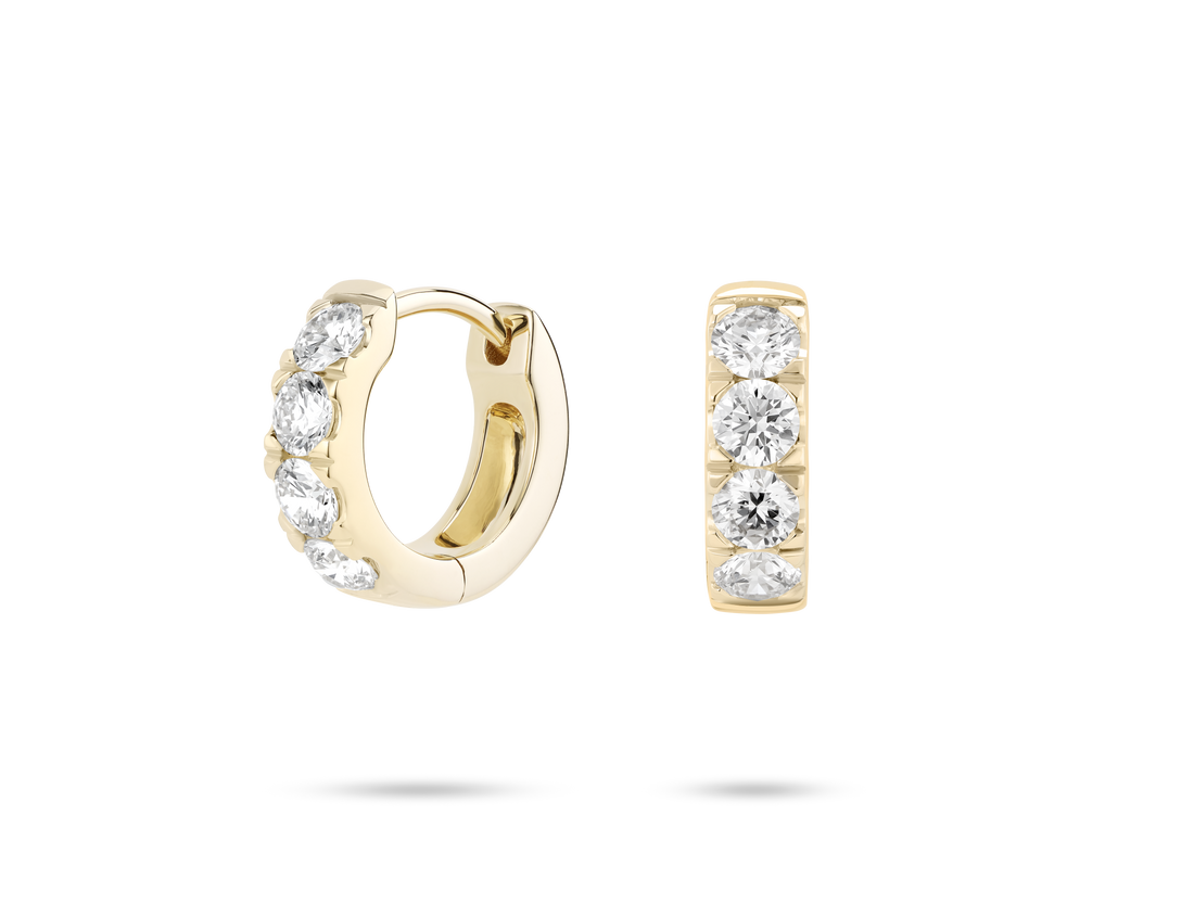 Lab-Grown Diamond ⅘ct. tw. Ronde Briljante Pavé Huggie Hoops | Wit