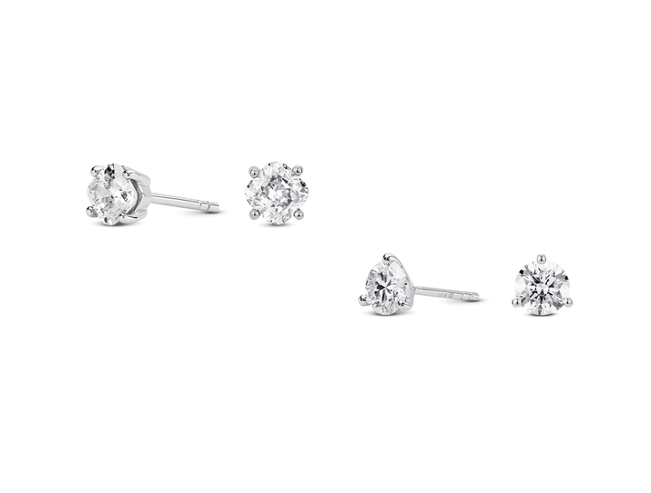 Lab-Grown Diamond 2ct. tw. Round Brilliant and Cushion Studs Set | White