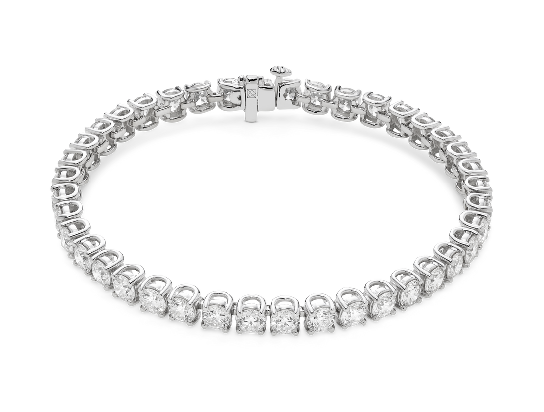 Bracelet tennis en diamant de laboratoire de grande taille - Couleur E/F, longueur 7" | Blanc