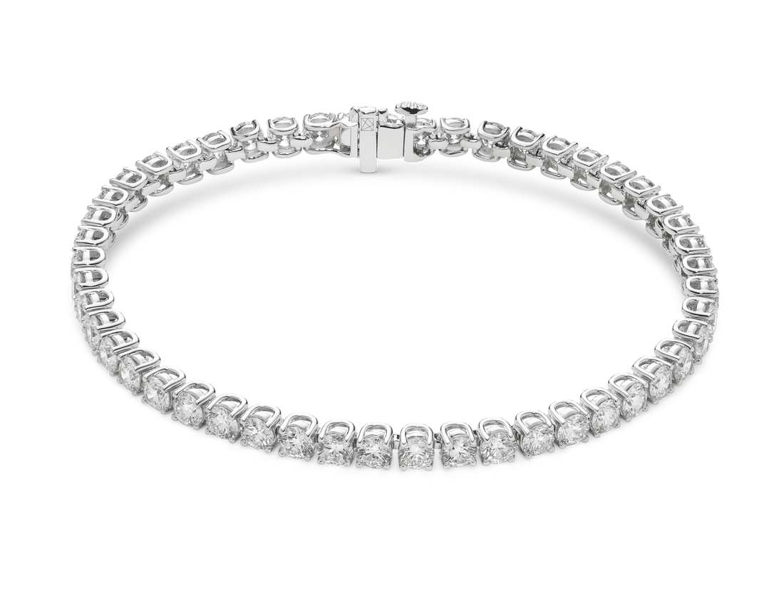 Bracelet de tennis moyen en diamant cultivé en laboratoire - Couleur G/H, longueur 7" | Blanc