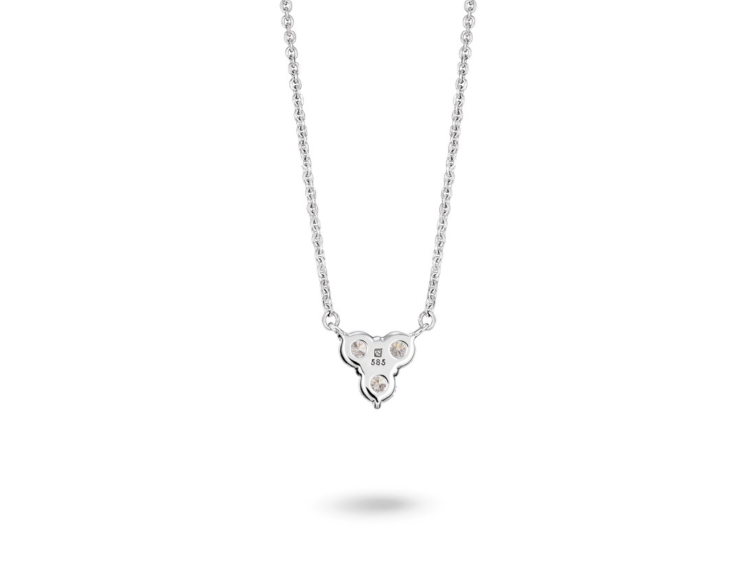 Pendentif Mini Trio de diamants ronds brillants de ³⁄₁₀ ct. tw. cultivés en laboratoire | Blanc