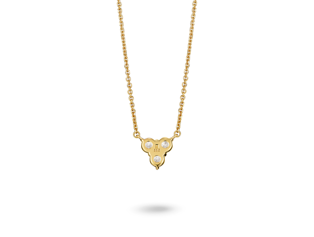 Pendentif Mini Trio de diamants ronds brillants de ³⁄₁₀ ct. tw. cultivés en laboratoire | Blanc