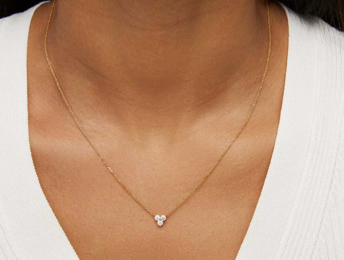 Lab-Grown Diamond ³⁄₁₀ct. tw. Mini Trio Ronde Briljante Hanger | Wit