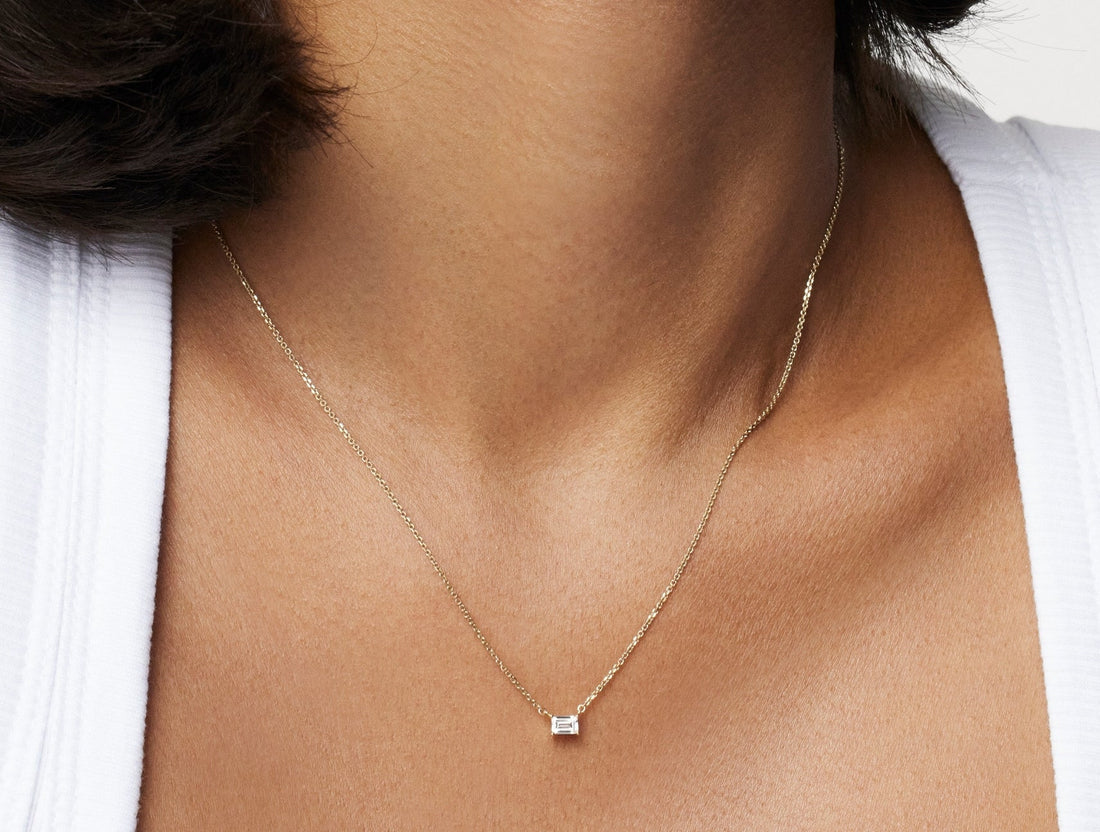 Lab-Grown Diamond ¼ct. Mini Baguette Pendant | White