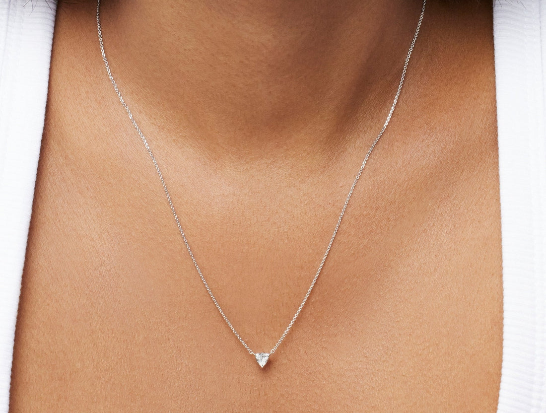 Lab-Grown Diamant ¼ct. Mini Trillion Hanger | Wit