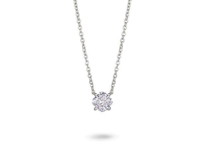 Lab-Grown Diamond 1ct. Cushion Cut 14k Gold Pendant | White