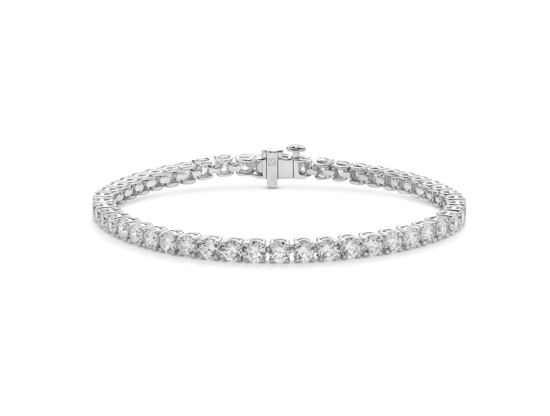 Bracelet tennis moyen en diamant cultivé en laboratoire - Couleur E/F, longueur 6,5" | Blanc