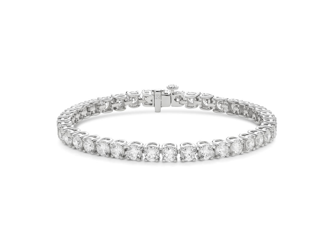 Bracelet tennis en diamant de laboratoire de grande taille - Couleur E/F, longueur 7" | Blanc