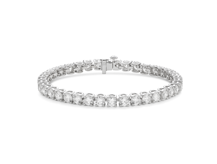 Bracelet tennis en diamant de laboratoire de grande taille - Couleur E/F, longueur 7" | Blanc