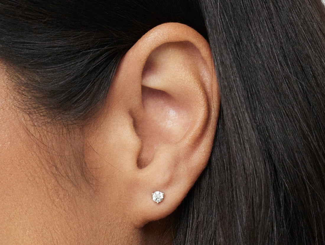 Clous d'oreilles en diamant de laboratoire de ²⁄₇ ct, poids total, taille brillant | Blanc