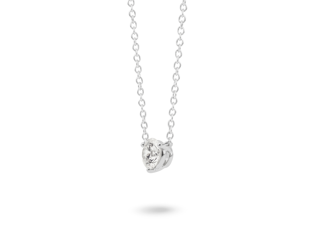 Pendentif solitaire en diamant de laboratoire ½ ct. taille brillant | Blanc