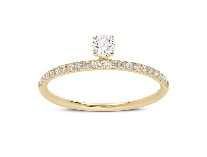 Lab-Grown Diamond ¼ct. tw. Floating Stone Pavé Stacking Ring | White