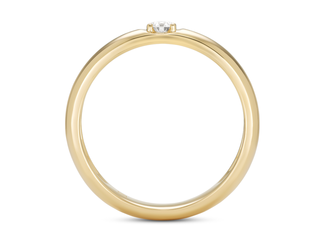 Lab-Grown Diamond ⅒ct. Moderne Inset Stapelring | Wit