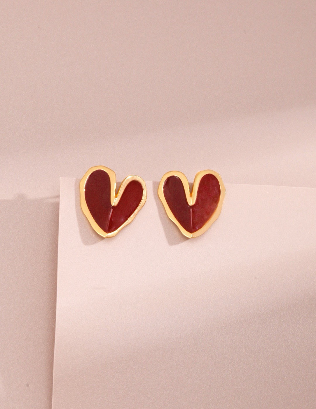 Red Heart-shaped Earrings