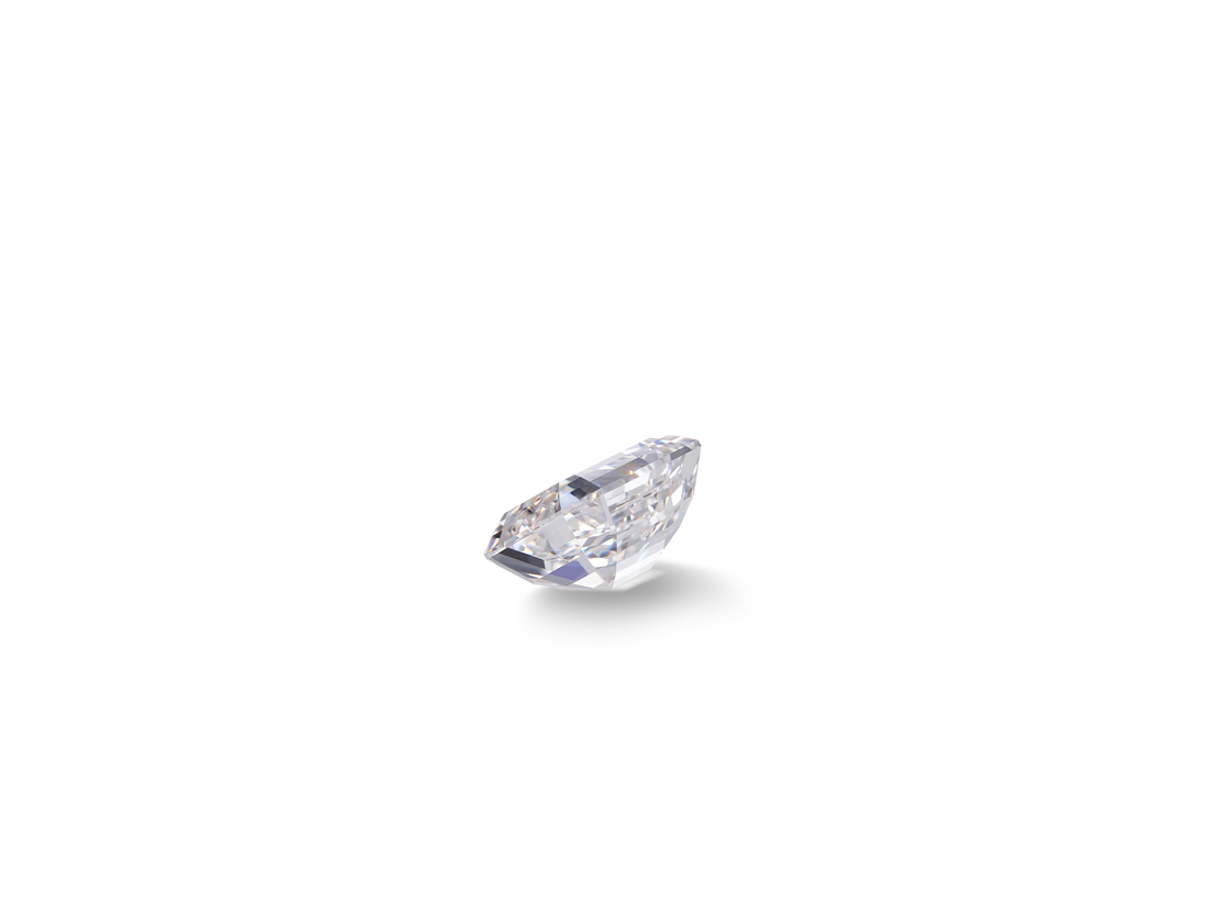 Diamant taille émeraude de 1 ct cultivé en laboratoire | Blanc