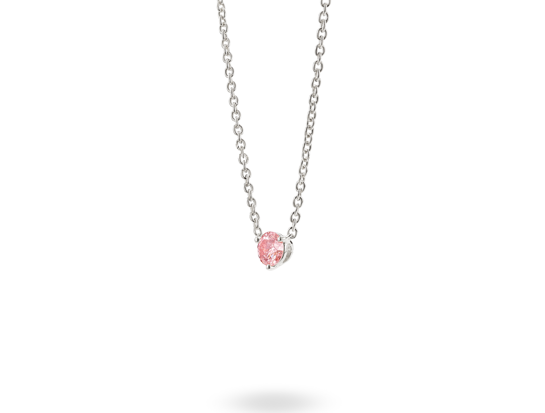 Pendentif solitaire en diamant de laboratoire ½ ct. taille brillant | Rose