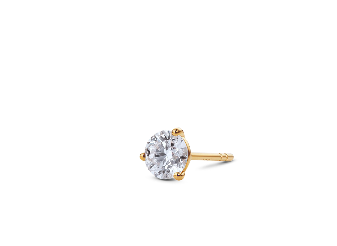 Lab-Grown Diamond ½ct. Round Brilliant Solitaire 14k Gold Stud | White