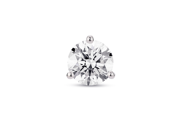 Lab-Grown Diamond 1ct. Ronde Briljant Solitaire 14k Gouden Stud | Wit